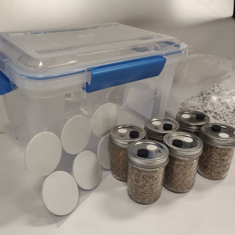 Starter Mushroom Grow Kit - 18 qt kit with BRF Jars