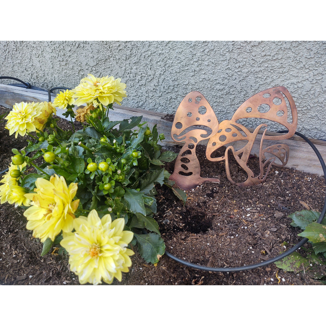Metal Garden Stake - Mushrooms - Pair