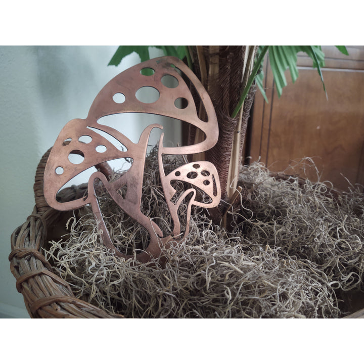 Metal Garden Stake - Mushrooms - Pair