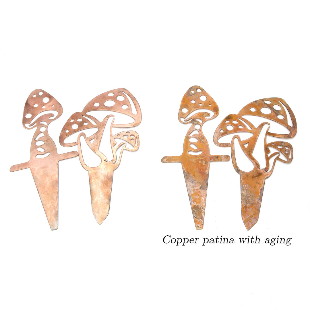Metal Garden Stake - Mushrooms - Pair
